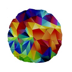 Triangles Space Rainbow Color Standard 15  Premium Round Cushions by Mariart