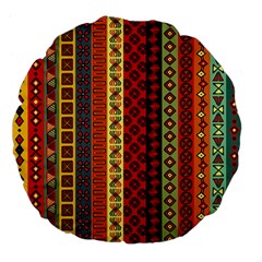 Tribal Grace Colorful Large 18  Premium Flano Round Cushions by Mariart