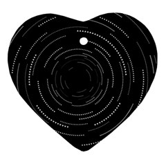 Abstract Black White Geometric Arcs Triangles Wicker Structural Texture Hole Circle Heart Ornament (two Sides)