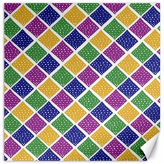 African Illutrations Plaid Color Rainbow Blue Green Yellow Purple White Line Chevron Wave Polkadot Canvas 16  X 16   by Mariart