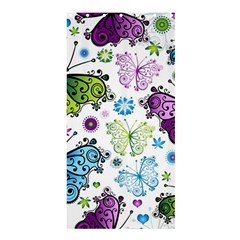 Butterfly Animals Fly Purple Green Blue Polkadot Flower Floral Star Shower Curtain 36  X 72  (stall)  by Mariart
