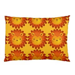 Cute Lion Face Orange Yellow Animals Pillow Case