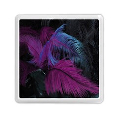 Feathers Quill Pink Black Blue Memory Card Reader (square) 