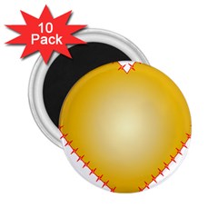 Heart Rhythm Gold Red 2 25  Magnets (10 Pack) 