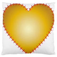 Heart Rhythm Gold Red Large Flano Cushion Case (one Side) by Mariart