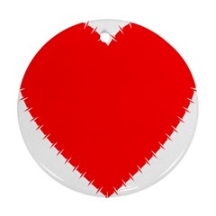 Heart Rhythm Inner Red Round Ornament (two Sides)