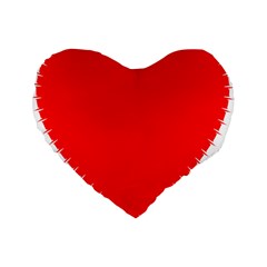 Heart Rhythm Inner Red Standard 16  Premium Flano Heart Shape Cushions