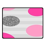 Polkadot Circle Round Line Red Pink Grey Diamond Double Sided Fleece Blanket (Small) 