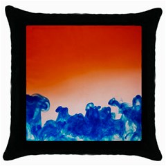 Simulate Weather Fronts Smoke Blue Orange Throw Pillow Case (black)