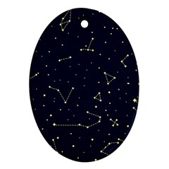 Star Zodiak Space Circle Sky Line Light Blue Yellow Oval Ornament (two Sides) by Mariart