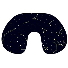 Star Zodiak Space Circle Sky Line Light Blue Yellow Travel Neck Pillows by Mariart