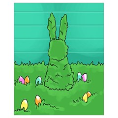 Rabbit Easter Green Blue Egg Drawstring Bag (small) by Mariart
