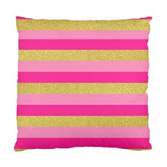 Pink Line Gold Red Horizontal Standard Cushion Case (one Side)
