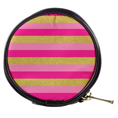 Pink Line Gold Red Horizontal Mini Makeup Bags
