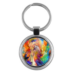 Rainbow Color Splash Key Chains (round) 
