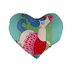 Unicorn Standard 16  Premium Heart Shape Cushions by Mjdaluz