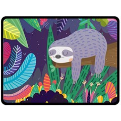 Sloth In Nature Double Sided Fleece Blanket (large)  by Mjdaluz