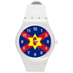 Flag of the Ulster Nation Round Plastic Sport Watch (M)