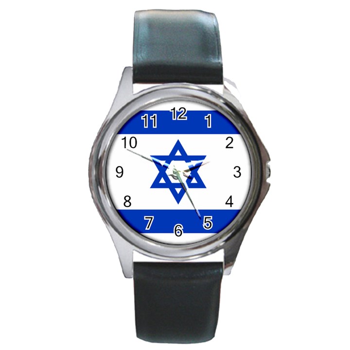 Flag of Israel Round Metal Watch