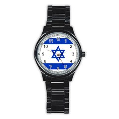 Flag Of Israel Stainless Steel Round Watch by abbeyz71
