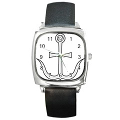 Anchored Cross  Square Metal Watch by abbeyz71