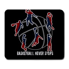 Basketball Never Stops Large Mousepads by Valentinaart