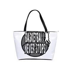 Basketball Never Stops Shoulder Handbags by Valentinaart