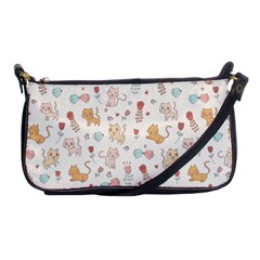 Kittens And Birds And Floral  Patterns Shoulder Clutch Bags by TastefulDesigns