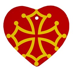 Flag Of Occitania Heart Ornament (two Sides) by abbeyz71