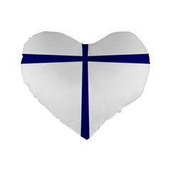 Byzantine Cross  Standard 16  Premium Flano Heart Shape Cushions by abbeyz71