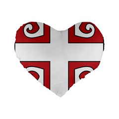 Serbian Cross Shield Standard 16  Premium Flano Heart Shape Cushions by abbeyz71