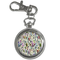 Colorful Retro Style Letters Numbers Stars Key Chain Watches by EDDArt