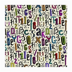 Colorful Retro Style Letters Numbers Stars Medium Glasses Cloth (2-side)