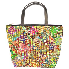 Multicolored Retro Spots Polka Dots Pattern Bucket Bags