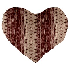 Wrinkly Batik Pattern Brown Beige Large 19  Premium Heart Shape Cushions by EDDArt