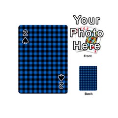 Lumberjack Fabric Pattern Blue Black Playing Cards 54 (mini)  by EDDArt