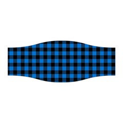 Lumberjack Fabric Pattern Blue Black Stretchable Headband by EDDArt