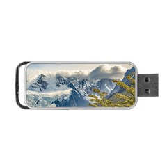 Snowy Andes Mountains, El Chalten Argentina Portable Usb Flash (one Side) by dflcprints