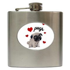 Love Pugs Hip Flask (6 Oz) by Valentinaart