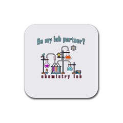 Chemistry Lab Rubber Coaster (square)  by Valentinaart