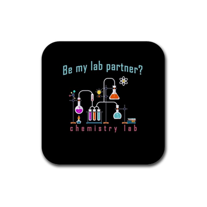 Chemistry lab Rubber Coaster (Square) 
