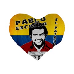 Pablo Escobar Standard 16  Premium Flano Heart Shape Cushions by Valentinaart
