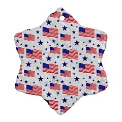 Flag Of The Usa Pattern Snowflake Ornament (two Sides) by EDDArt