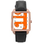 Om Symbol in Jainism  Rose Gold Leather Watch 