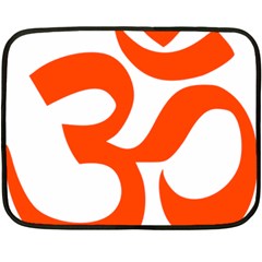 Hindu Om Symbol (orange) Fleece Blanket (mini) by abbeyz71