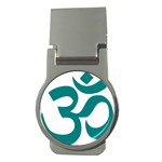 Hindu Om Symbol (Teal)  Money Clips (Round)  Front