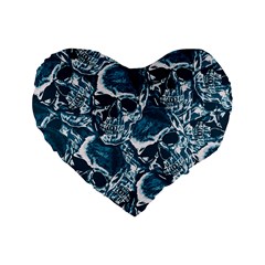 Skull Pattern Standard 16  Premium Heart Shape Cushions by ValentinaDesign