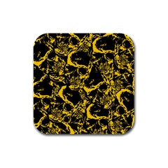 Skull Pattern Rubber Square Coaster (4 Pack)  by ValentinaDesign