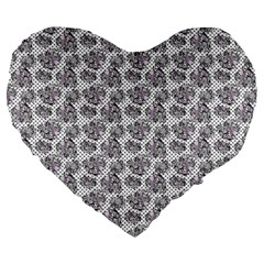 Floral Pattern Large 19  Premium Flano Heart Shape Cushions by ValentinaDesign