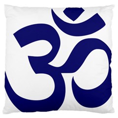 Om Symbol (midnight Blue) Large Cushion Case (two Sides) by abbeyz71